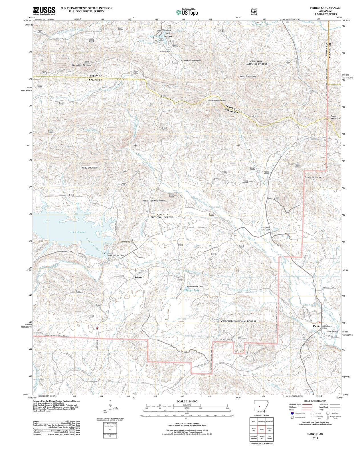 2011 Paron, AR - Arkansas - USGS Topographic Map