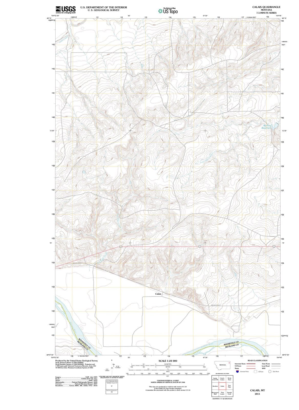 2011 Calais, MT - Montana - USGS Topographic Map