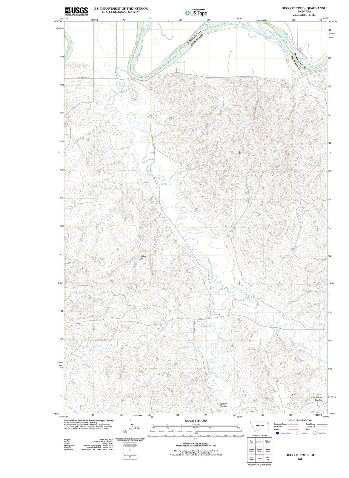 2011 Dugout Creek, MT - Montana - USGS Topographic Map