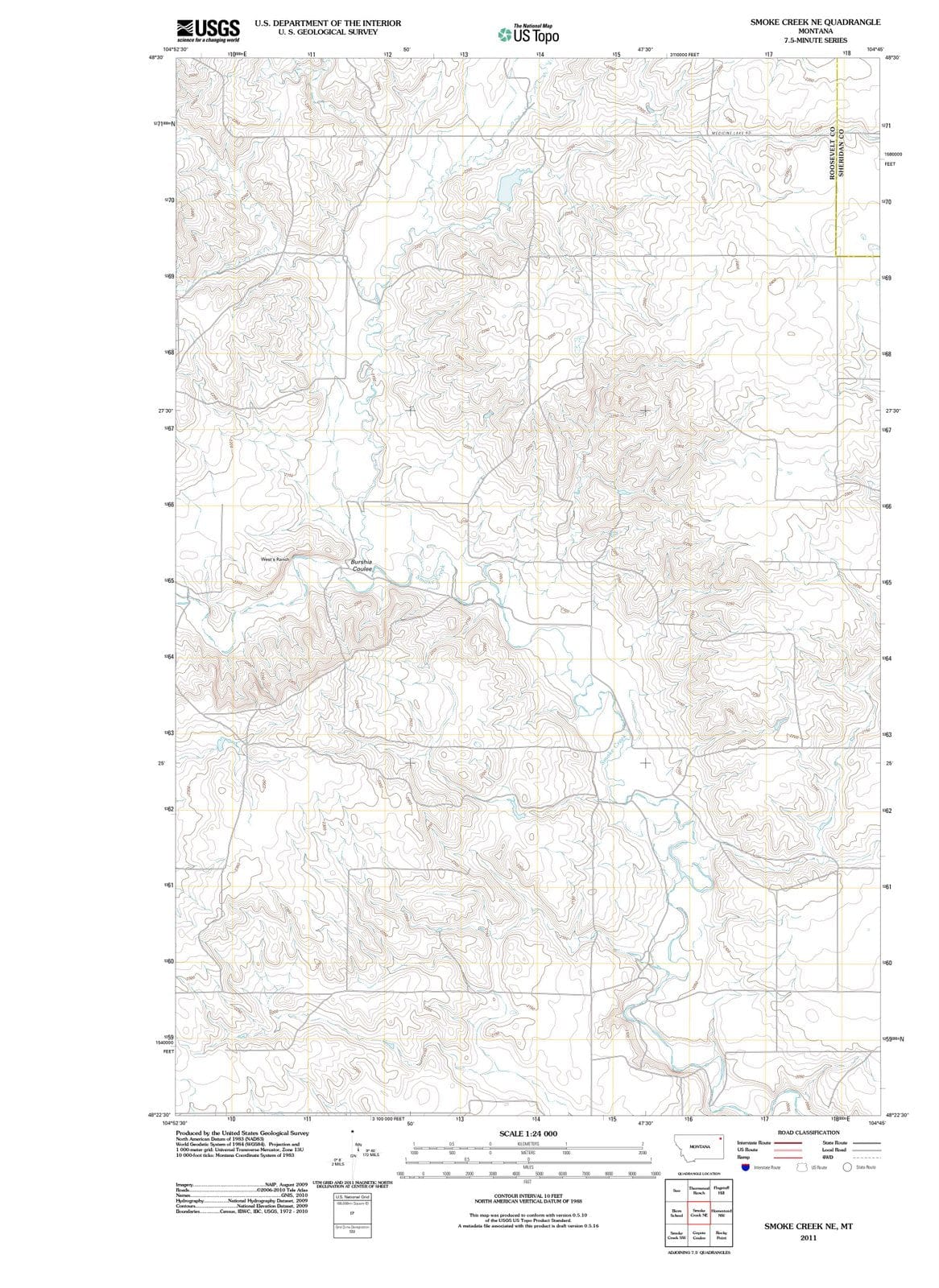2011 Smoke Creek, MT - Montana - USGS Topographic Map