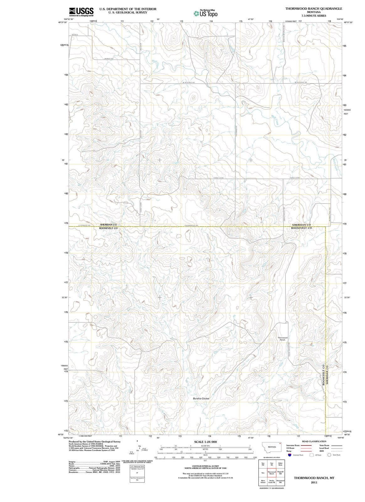 2011 Thornwood Ranch, MT - Montana - USGS Topographic Map