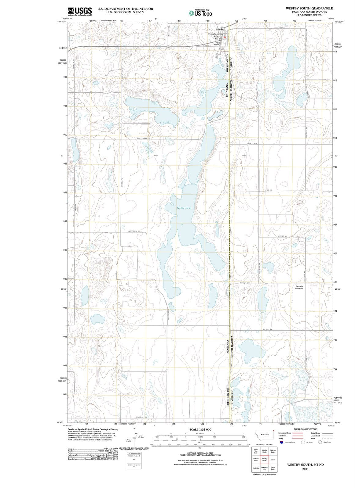 2011 Westby South, MT - Montana - USGS Topographic Map