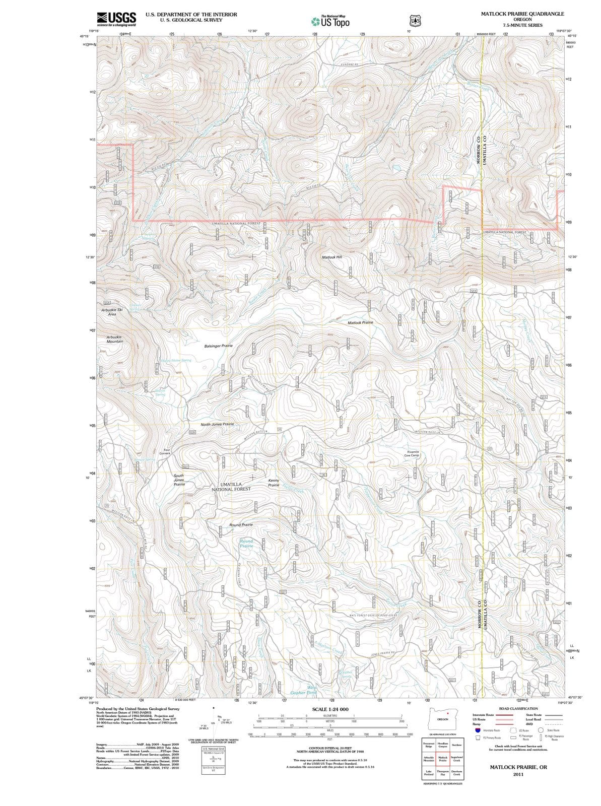2011 Matlock Prairie, OR - Oregon - USGS Topographic Map