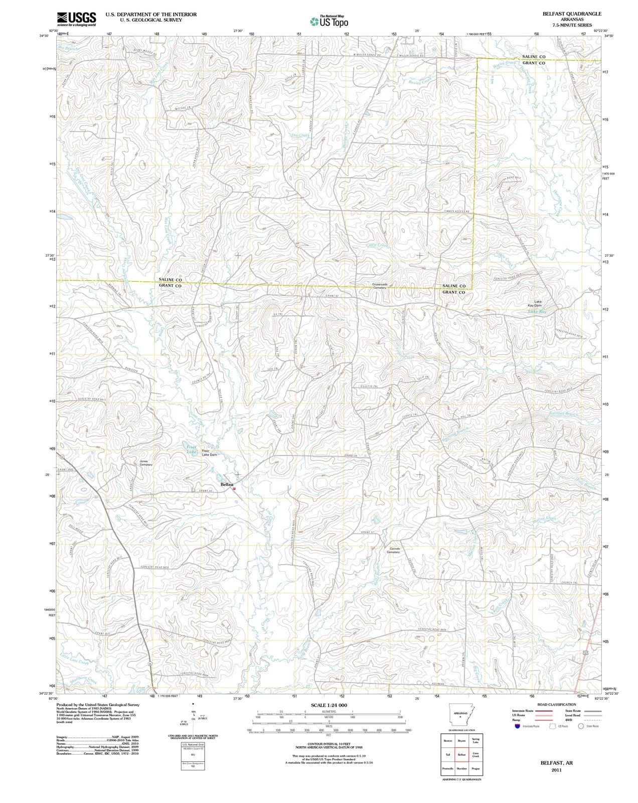 2011 Belfast, AR - Arkansas - USGS Topographic Map