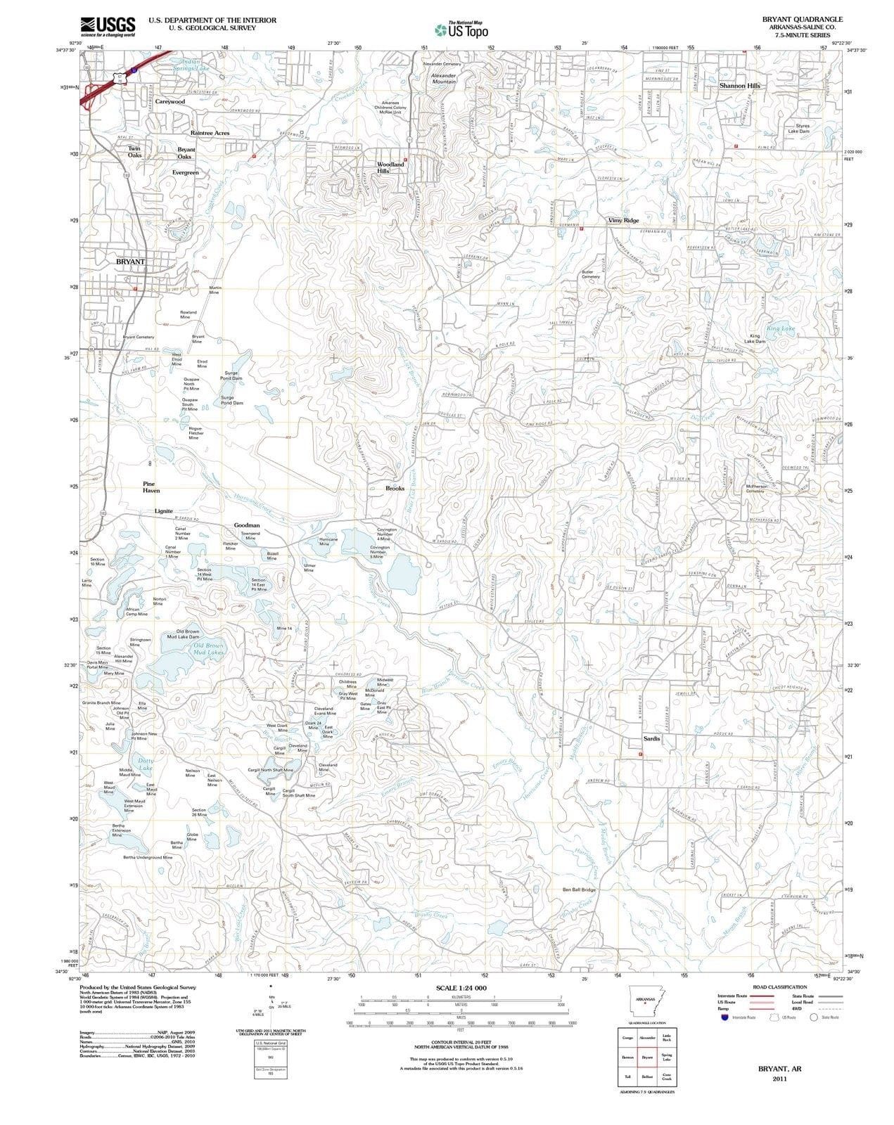 2011 Bryant, AR - Arkansas - USGS Topographic Map