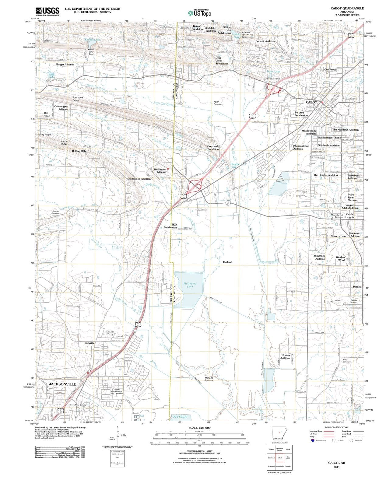 2011 Cabot, AR - Arkansas - USGS Topographic Map