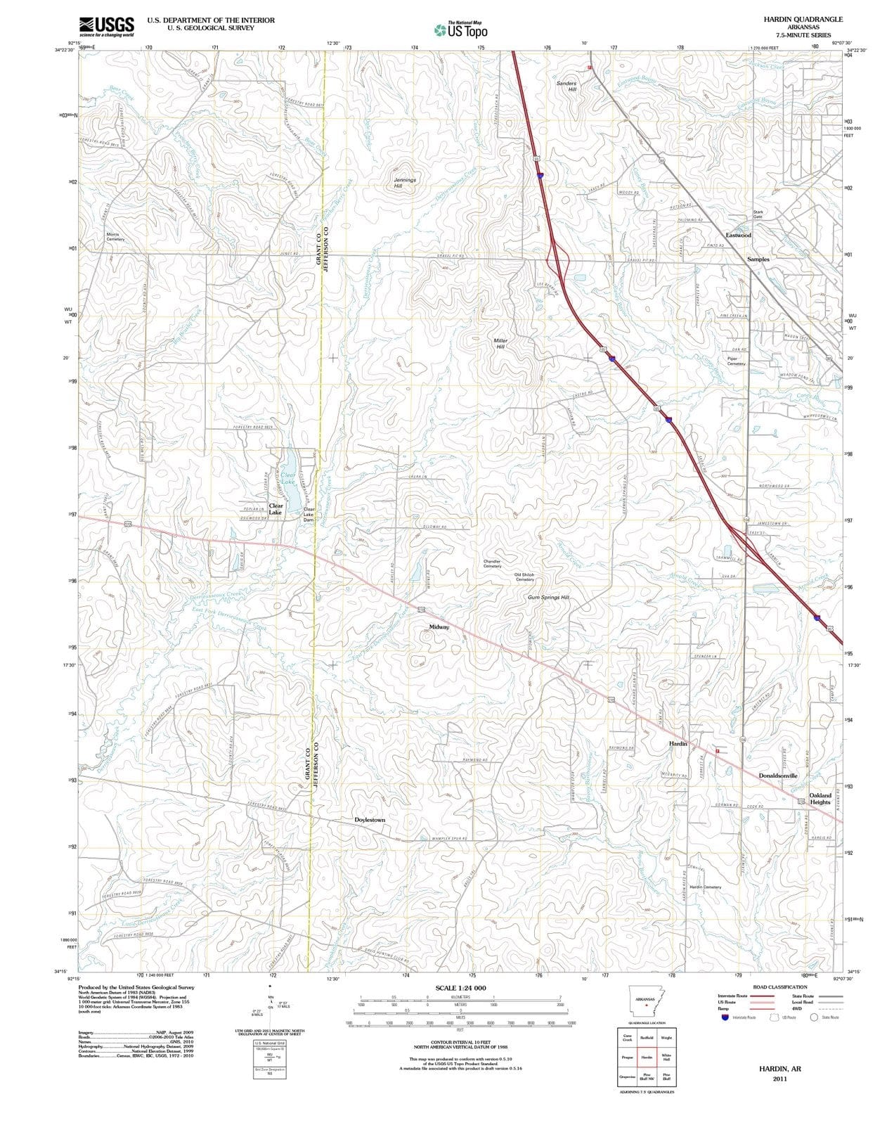 2011 Hardin, AR - Arkansas - USGS Topographic Map