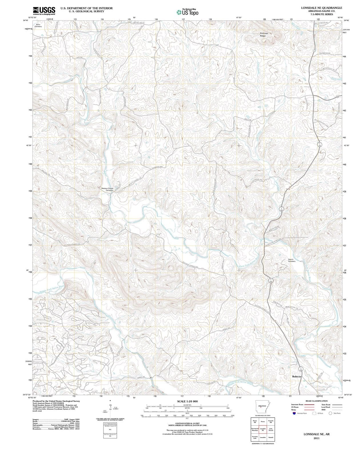 2011 Lonsdale, AR - Arkansas - USGS Topographic Map