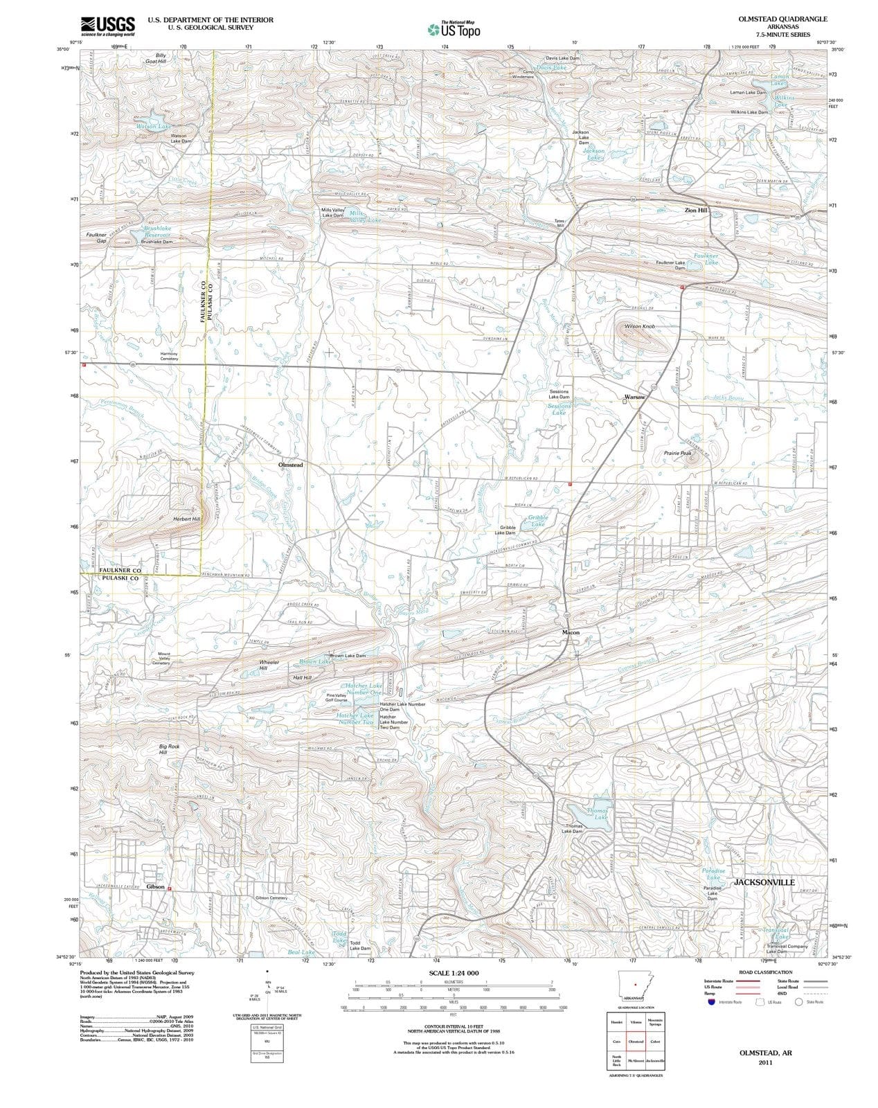 2011 Olmstead, AR - Arkansas - USGS Topographic Map