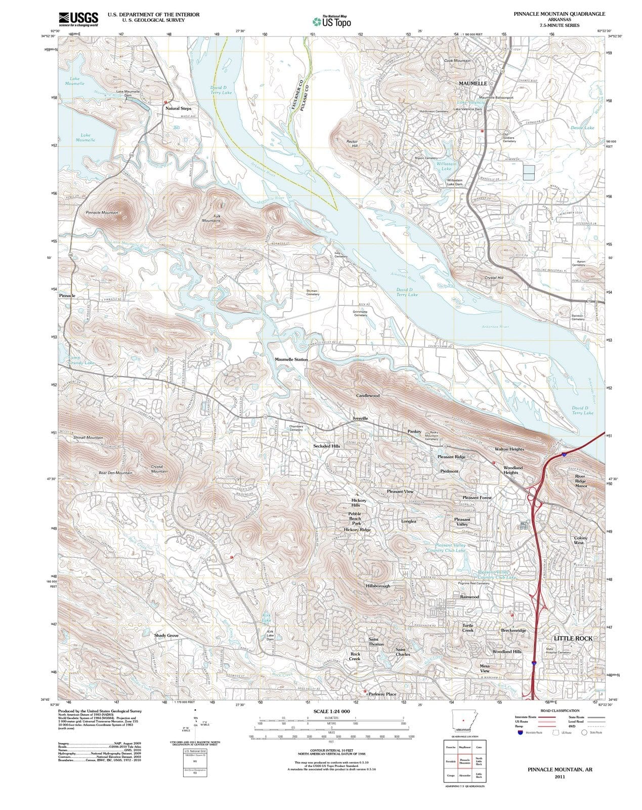 2011 Pinnacle Mountain, AR - Arkansas - USGS Topographic Map