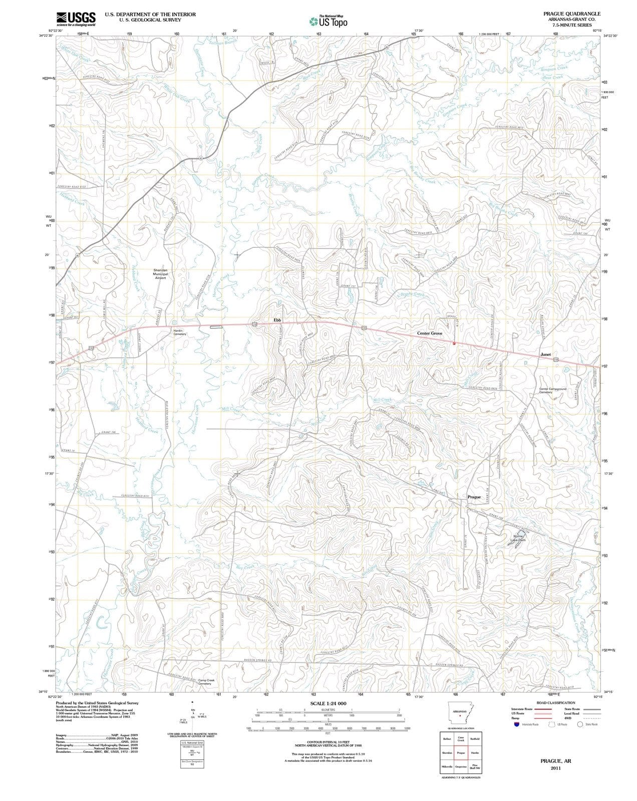 2011 Prague, AR - Arkansas - USGS Topographic Map