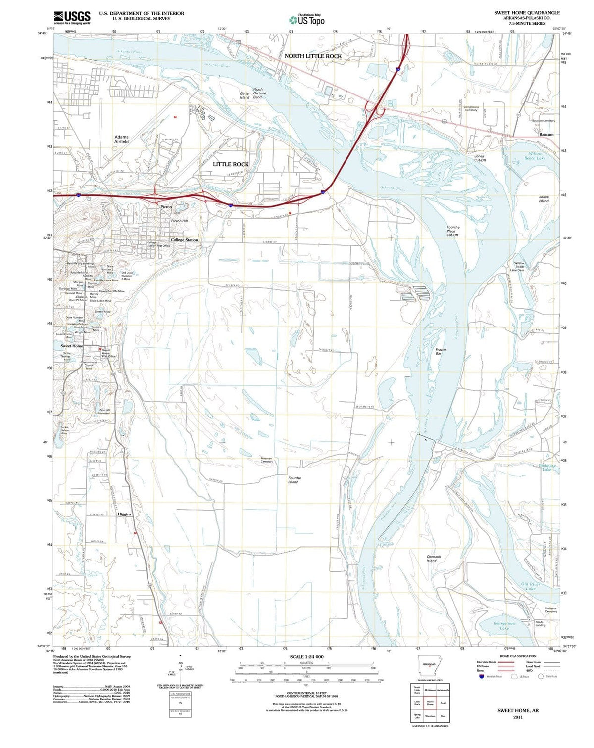2011 Sweet Home, AR - Arkansas - USGS Topographic Map