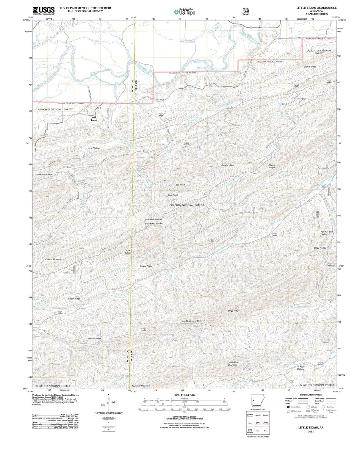 2011 Little Texas, AR - Arkansas - USGS Topographic Map