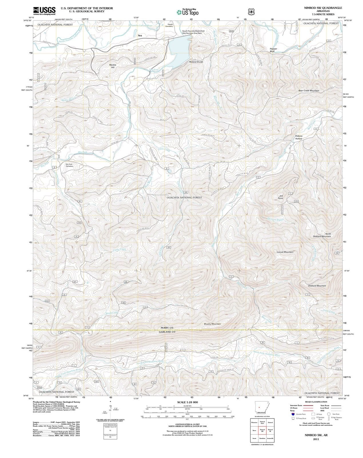 2011 Nimrod, AR - Arkansas - USGS Topographic Map