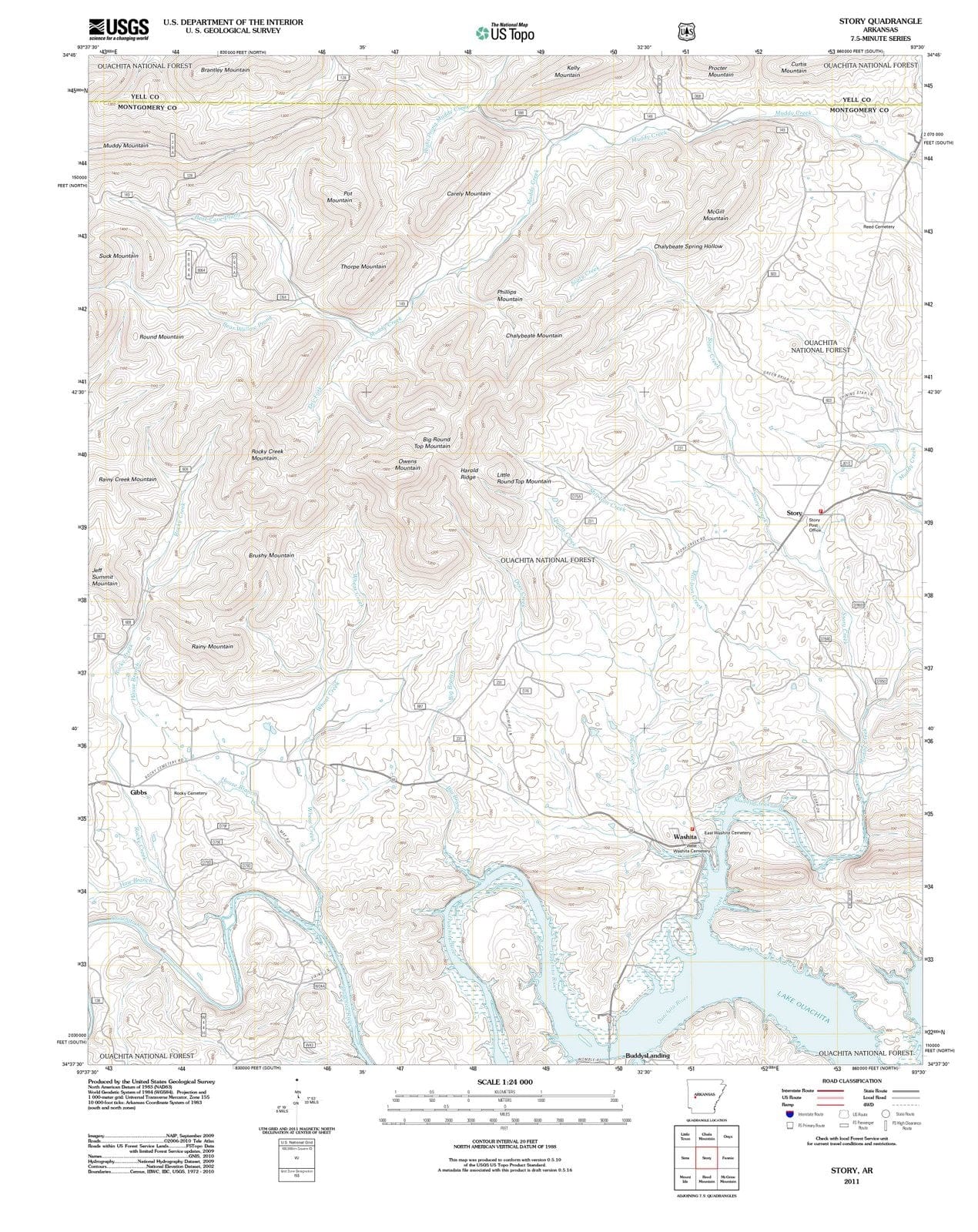 2011 Story, AR - Arkansas - USGS Topographic Map