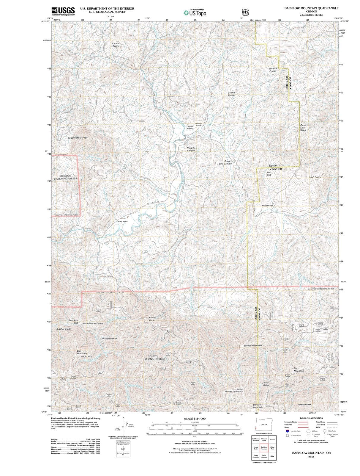 2011 Barklow Mountain, OR - Oregon - USGS Topographic Map