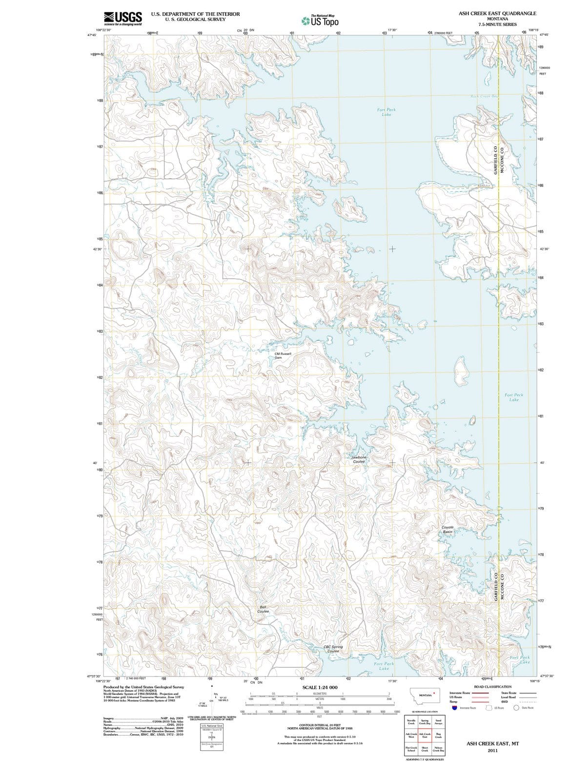 2011 Ash Creek East, MT - Montana - USGS Topographic Map
