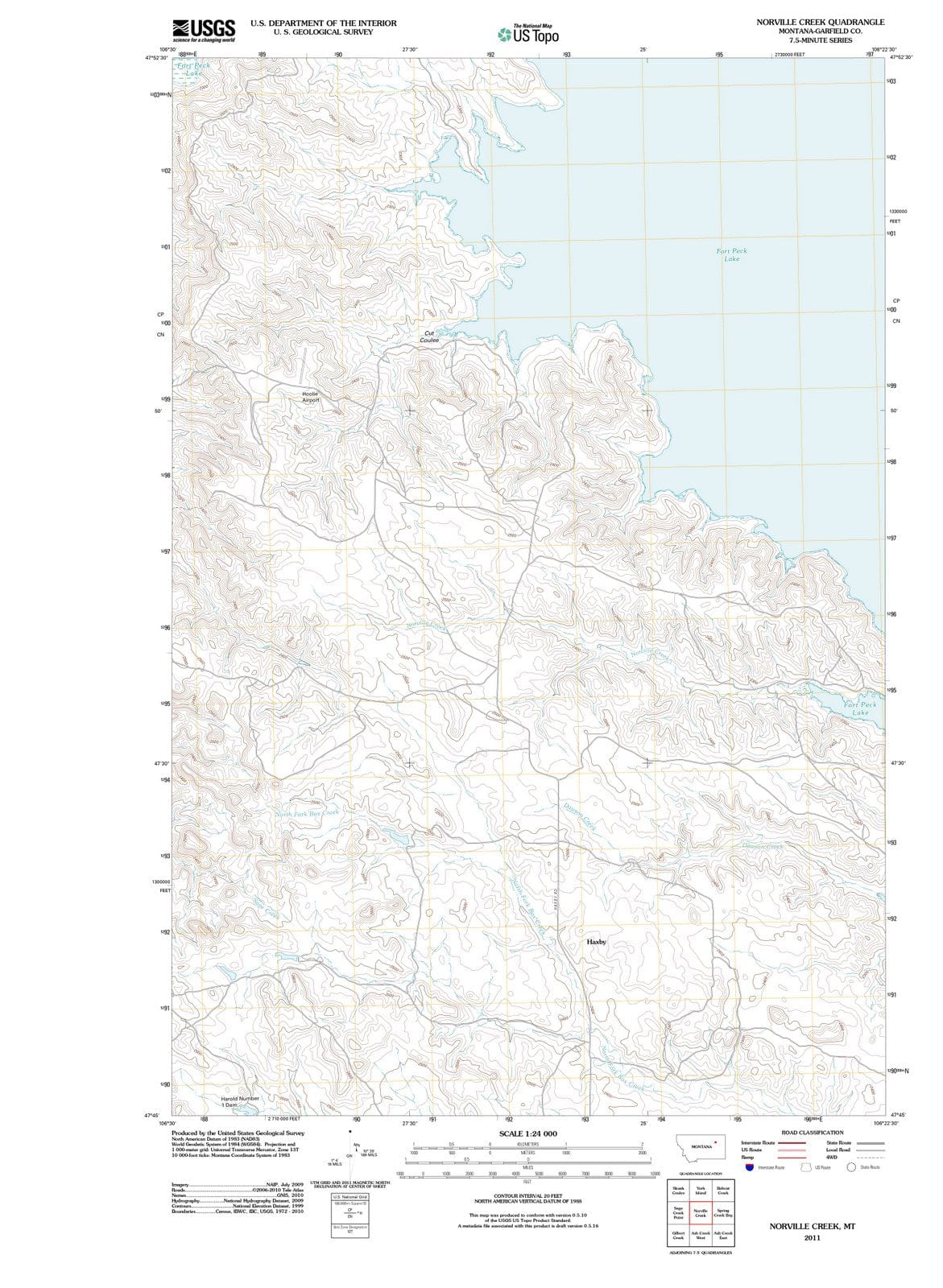2011 Norville Creek, MT - Montana - USGS Topographic Map