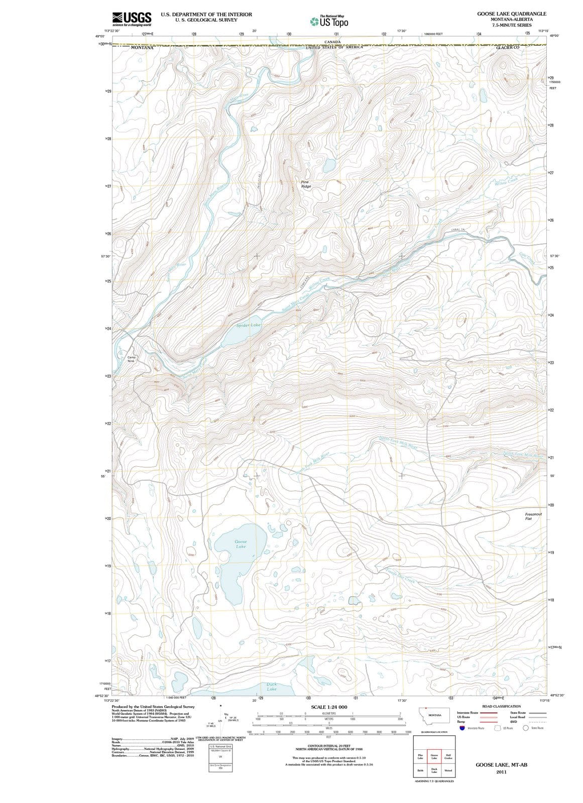 2011 Goose Lake, MT - Montana - USGS Topographic Map