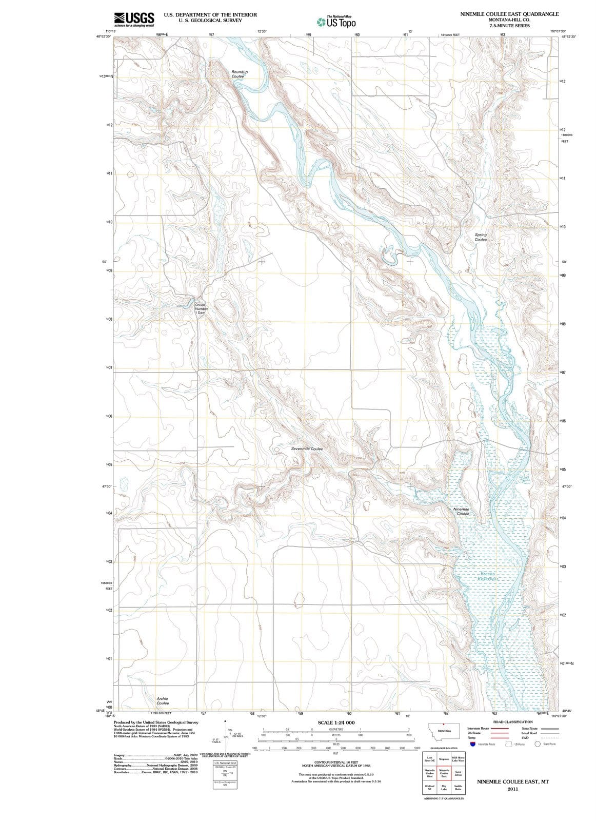 2011 Ninemile Coulee East, MT - Montana - USGS Topographic Map