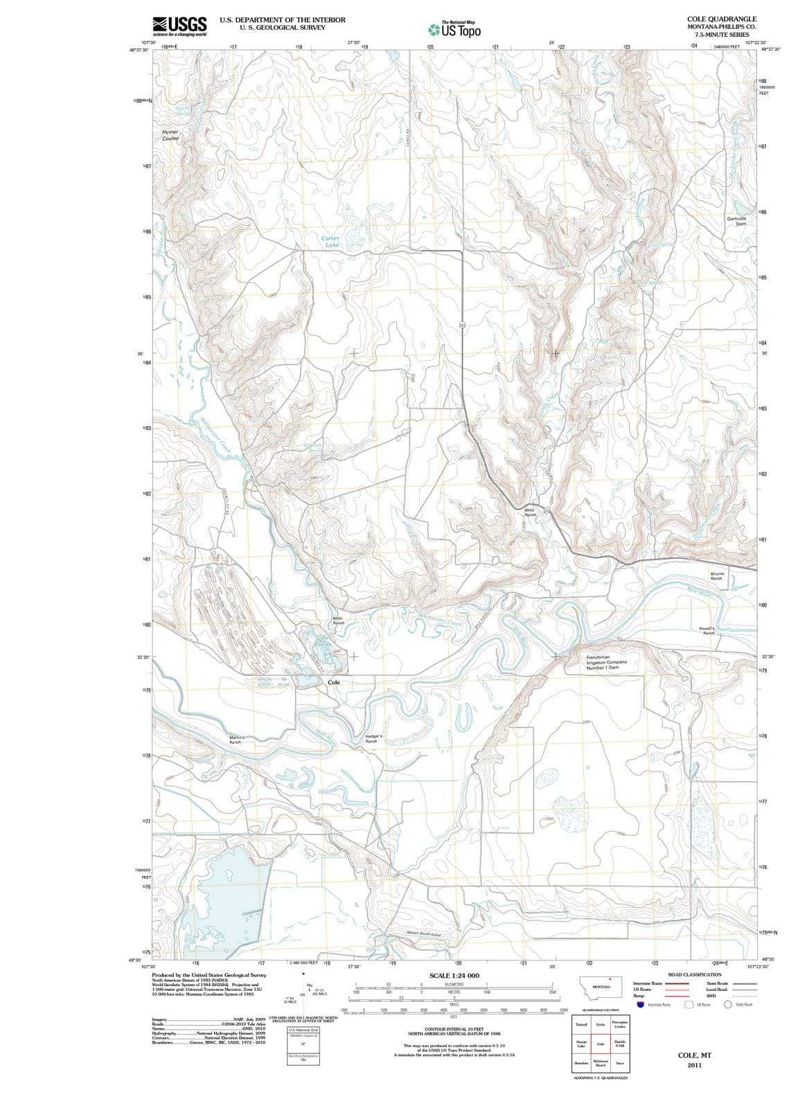 2011 Cole, MT - Montana - USGS Topographic Map