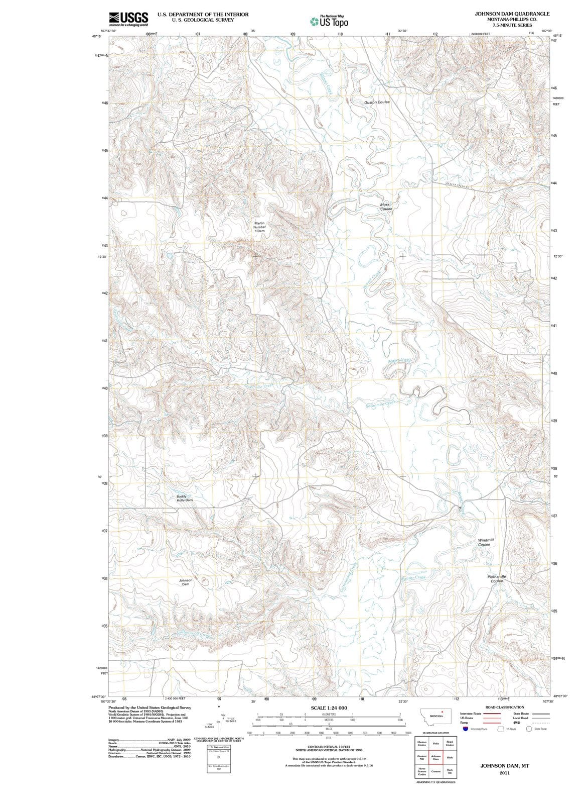 2011 Johnsonam, MT - Montana - USGS Topographic Map