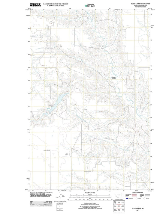 2011 Todd Lakes, MT - Montana - USGS Topographic Map