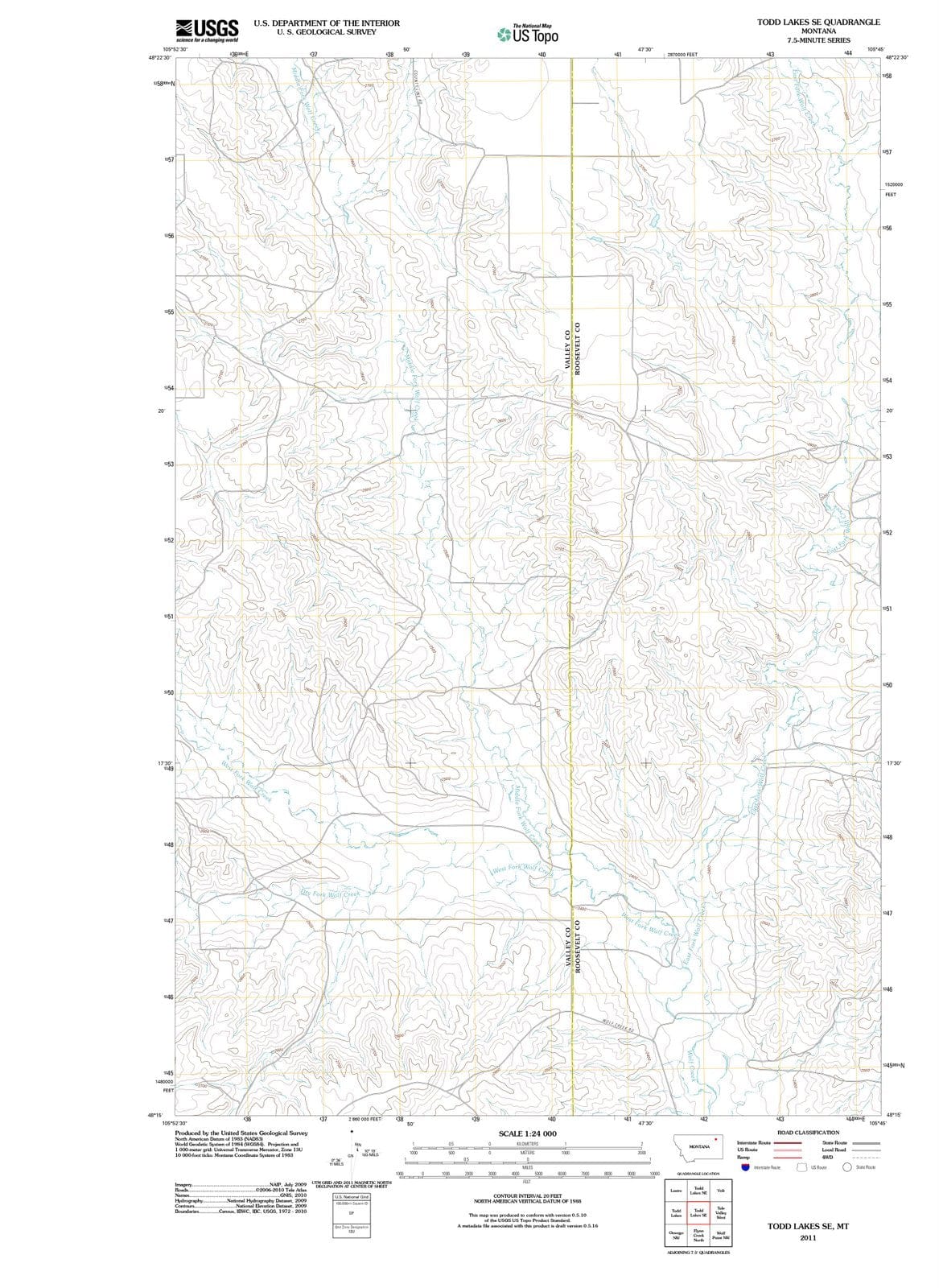2011 Todd Lakes, MT - Montana - USGS Topographic Map