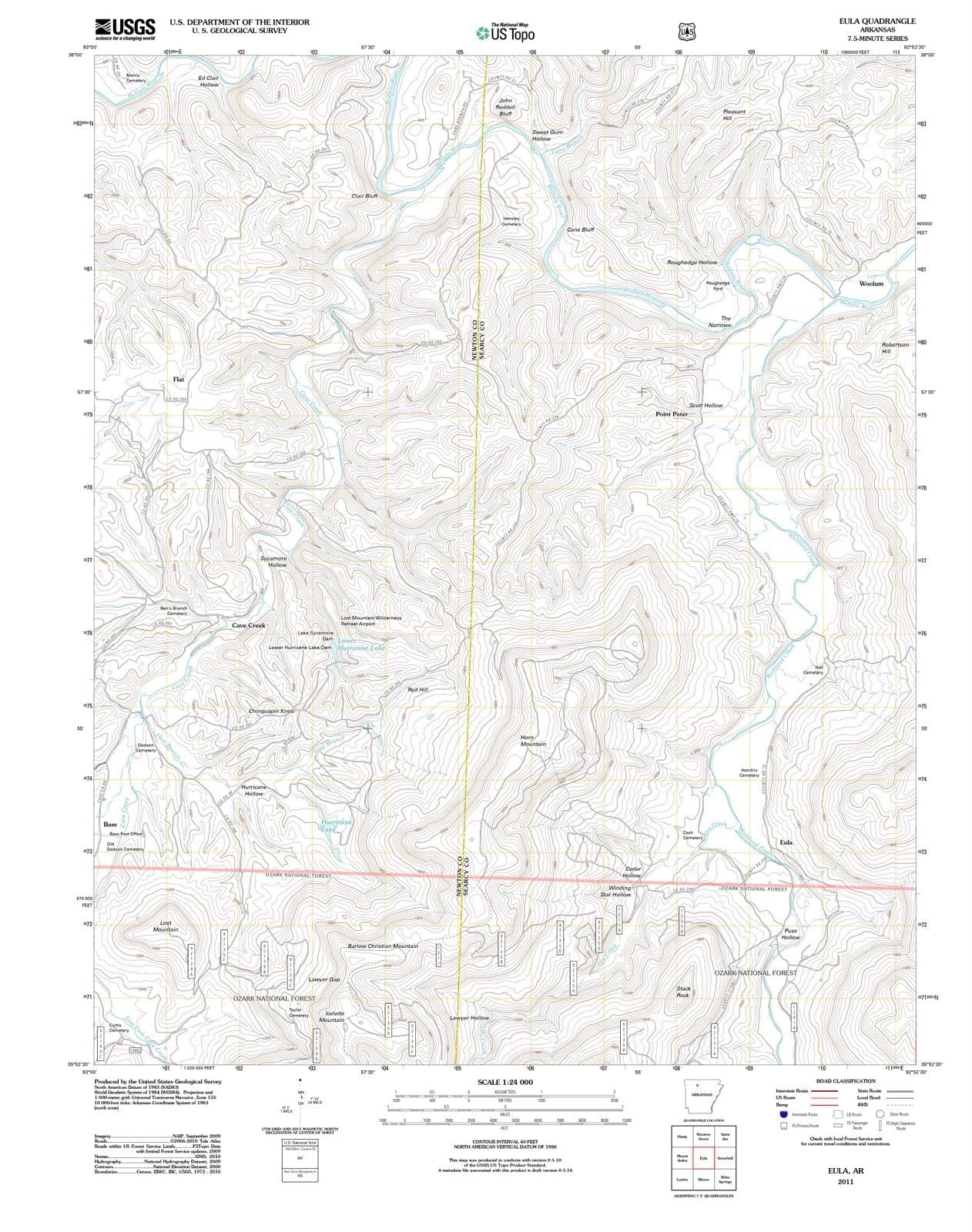 2011 EULA, AR - Arkansas - USGS Topographic Map