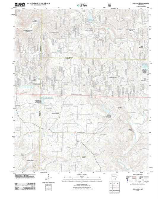 2011 Jerusalem, AR - Arkansas - USGS Topographic Map