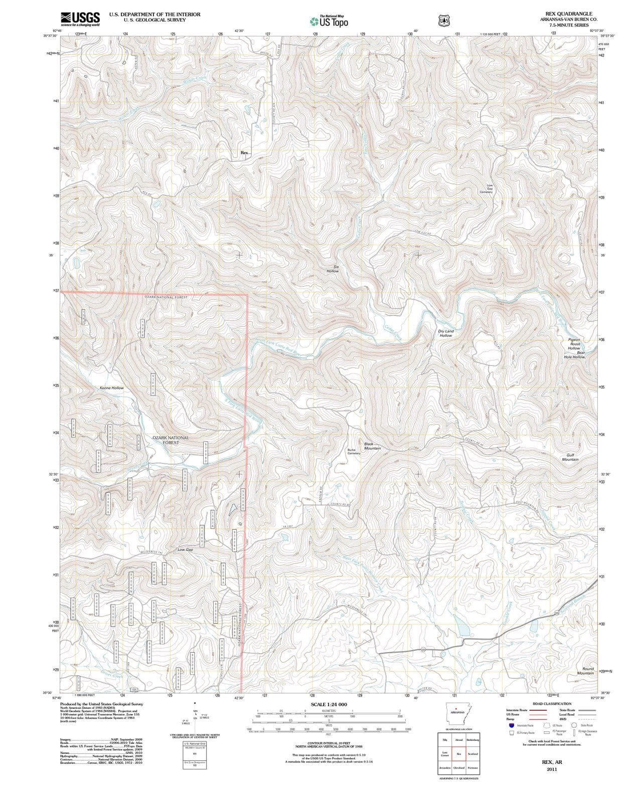 2011 Rex, AR - Arkansas - USGS Topographic Map