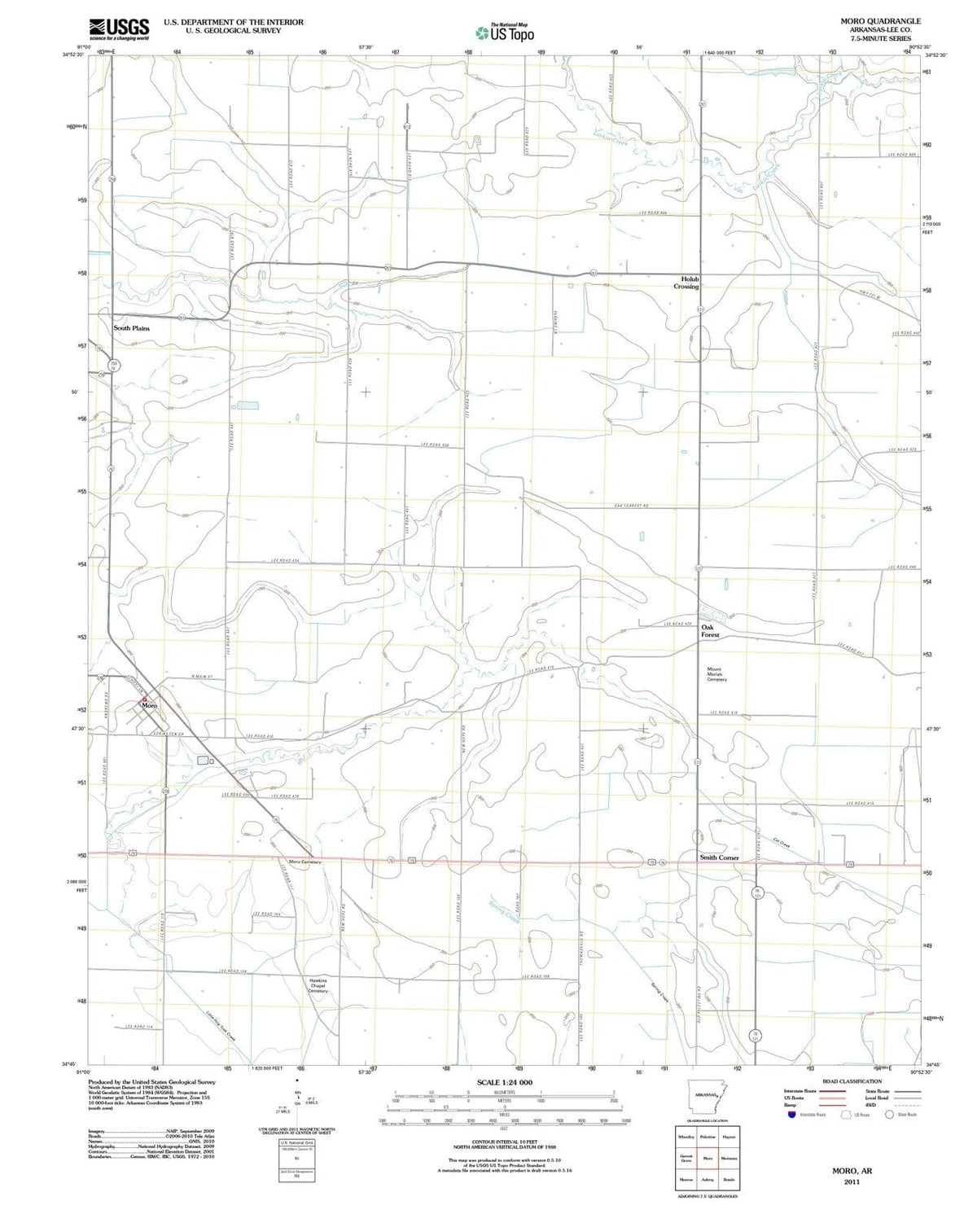 2011 Moro, AR - Arkansas - USGS Topographic Map