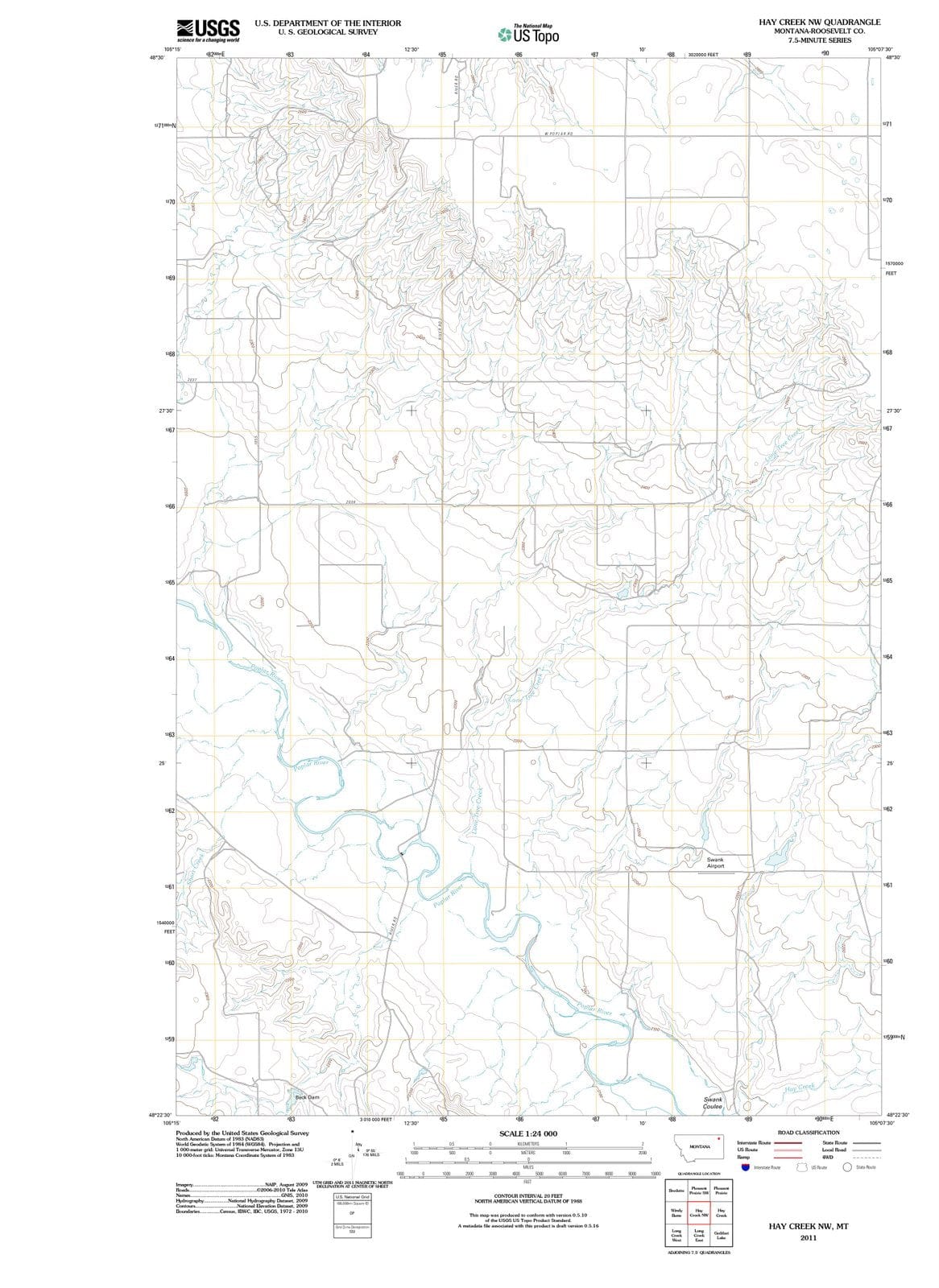2011 Hay Creek, MT - Montana - USGS Topographic Map