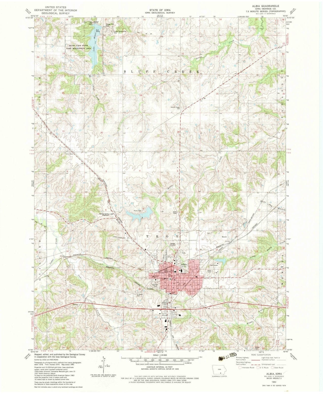 1982 Albia, IA - Iowa - USGS Topographic Map