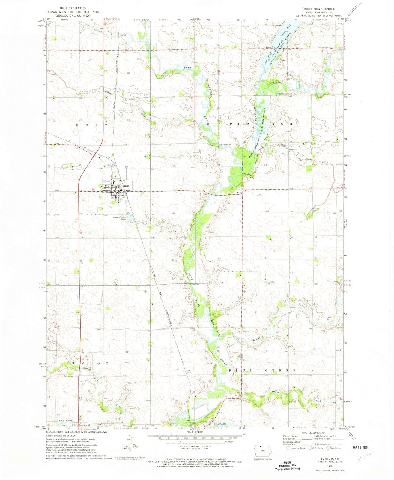 1972 Burt, IA - Iowa - USGS Topographic Map