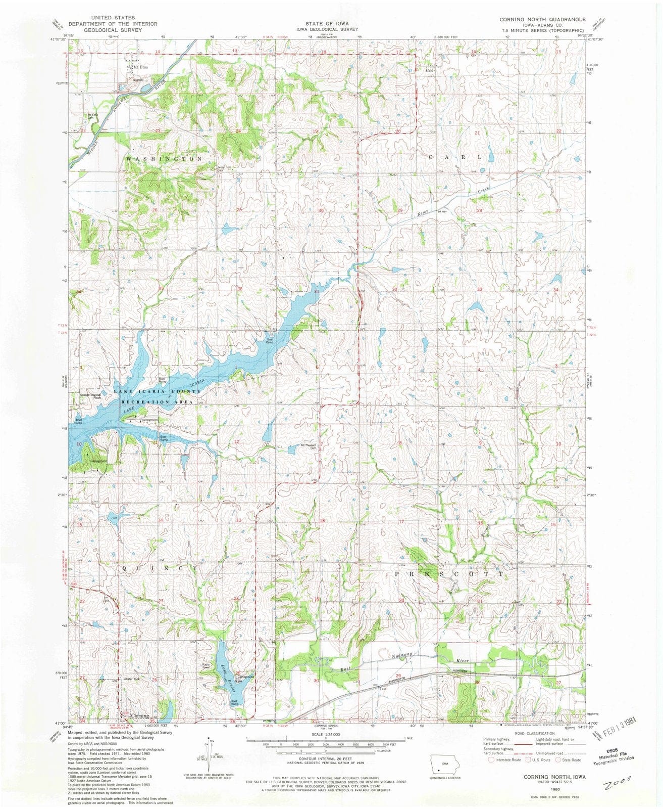1980 Corning North, IA - Iowa - USGS Topographic Map