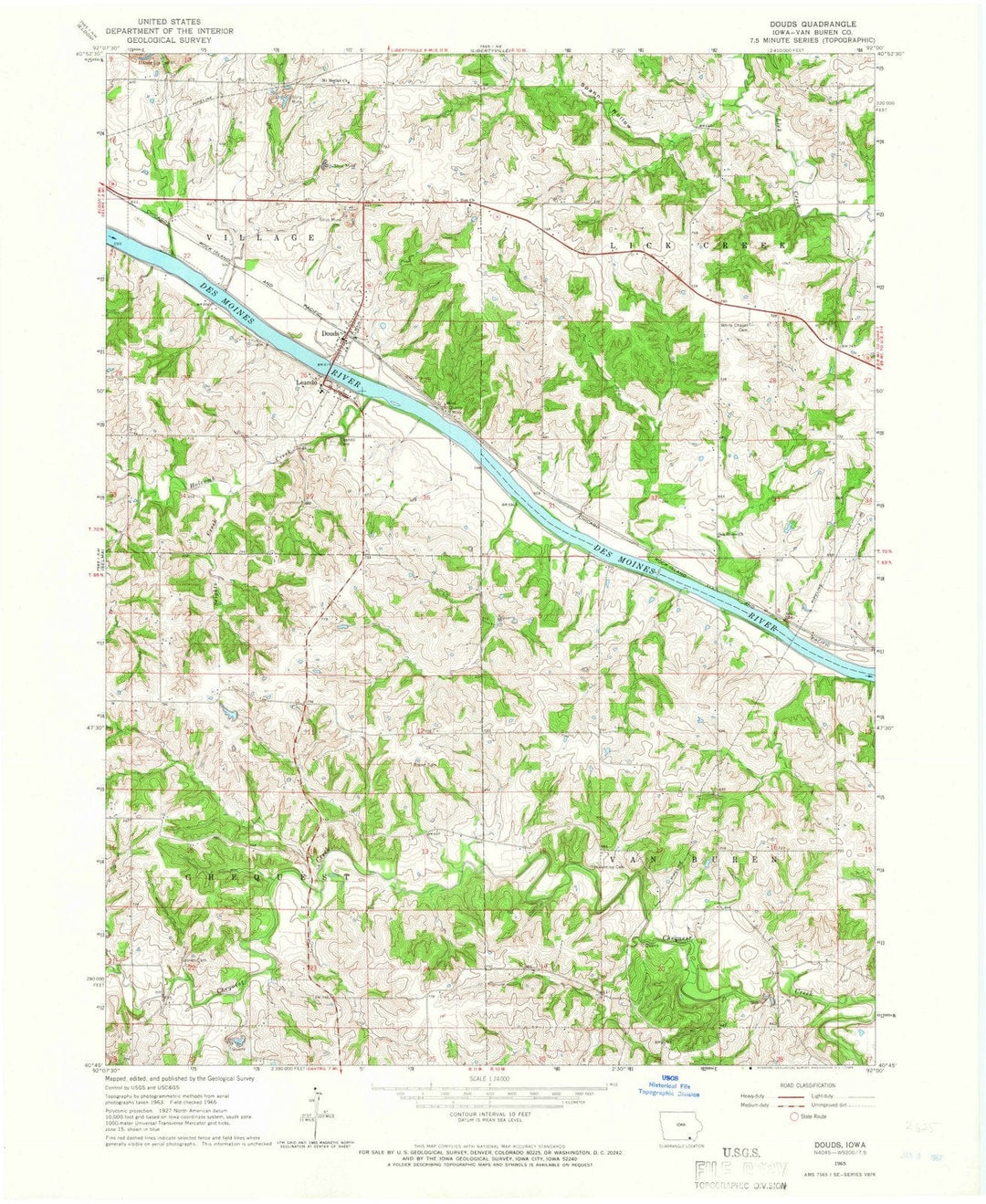 1965 Douds, IA - Iowa - USGS Topographic Map