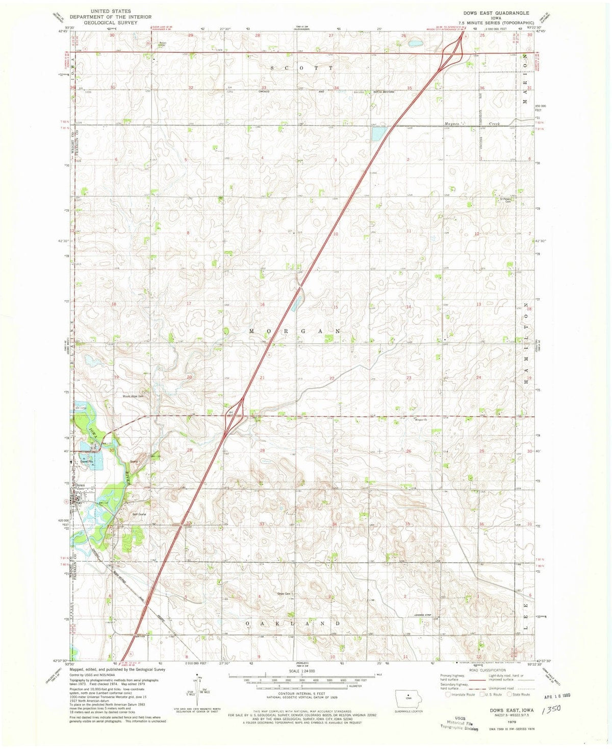 1979 Dows East, IA - Iowa - USGS Topographic Map