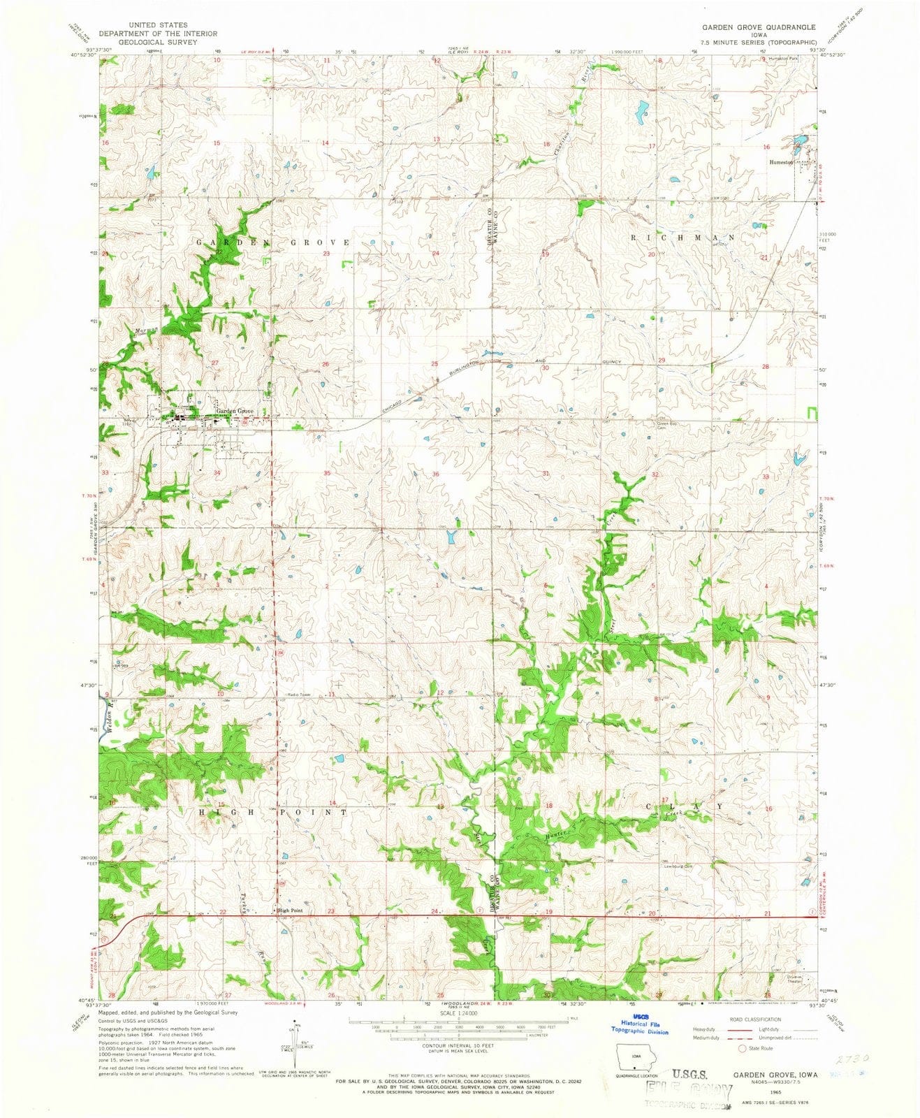 1965 Garden Grove, IA - Iowa - USGS Topographic Map