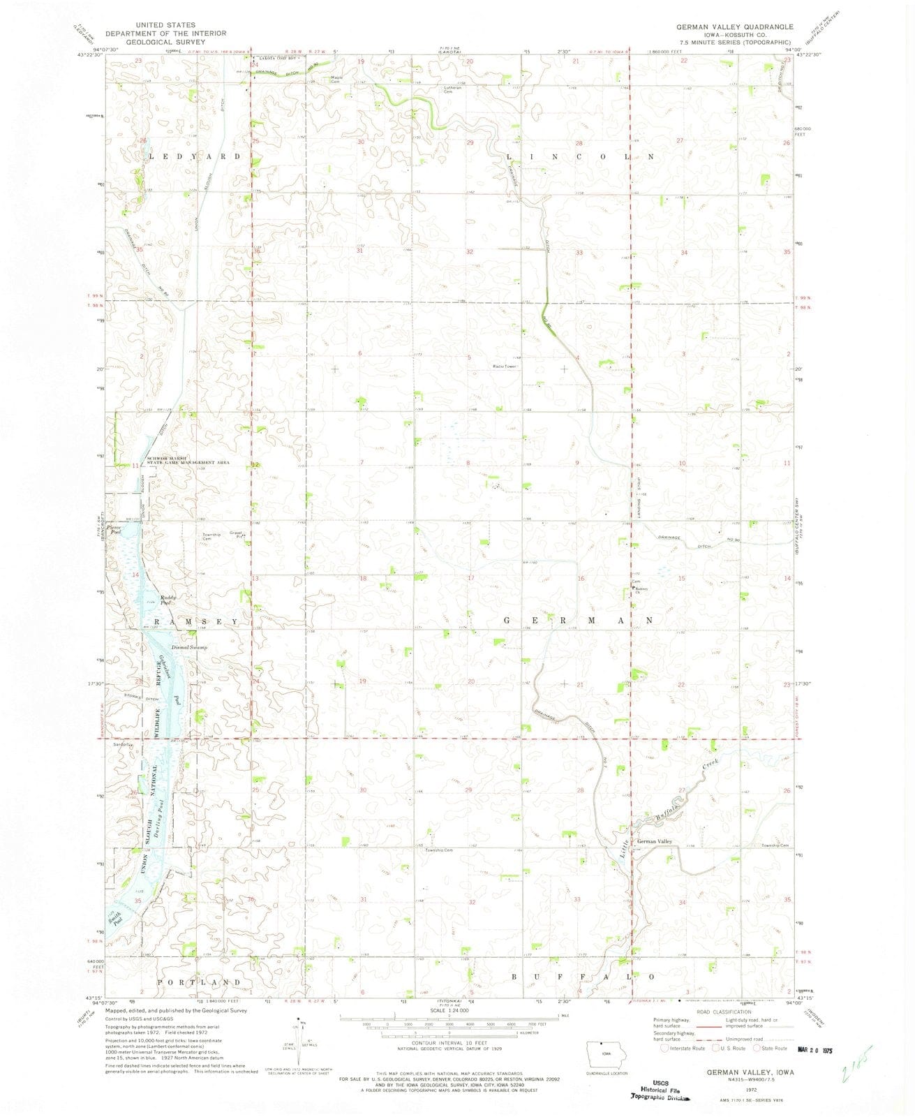 1972 German Valley, IA - Iowa - USGS Topographic Map