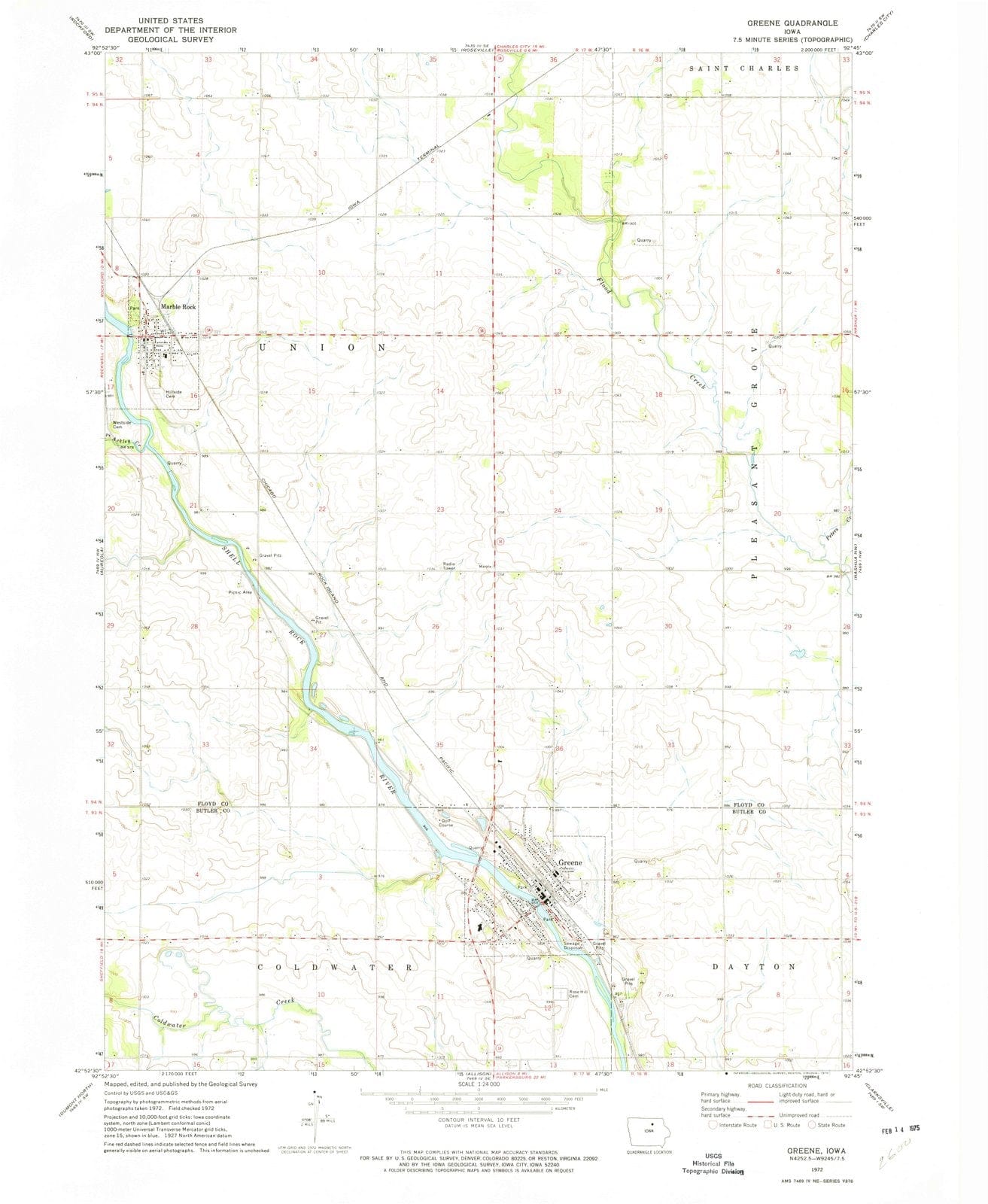 1972 Greene, IA - Iowa - USGS Topographic Map