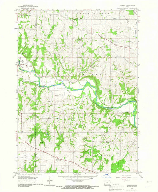 1965 Gunder, IA - Iowa - USGS Topographic Map