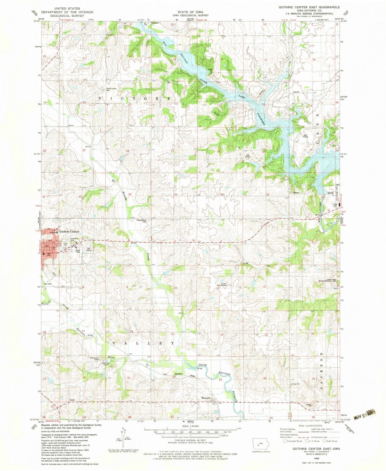 1982 Guthrie Center East, IA - Iowa - USGS Topographic Map