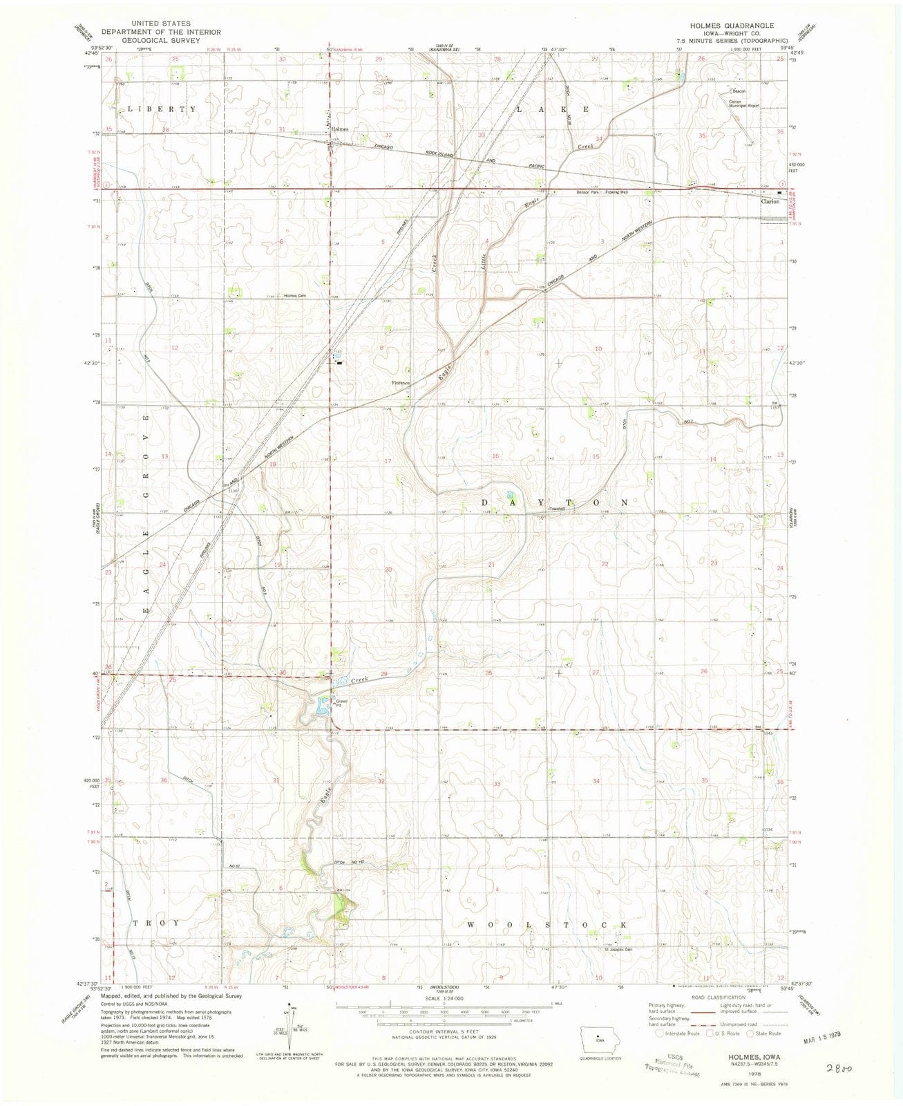 1978 Holmes, IA - Iowa - USGS Topographic Map