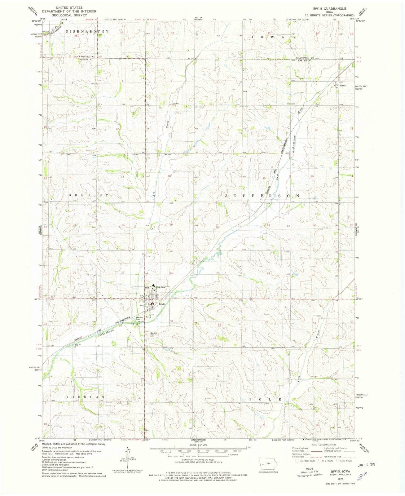 1978 Irwin, IA - Iowa - USGS Topographic Map