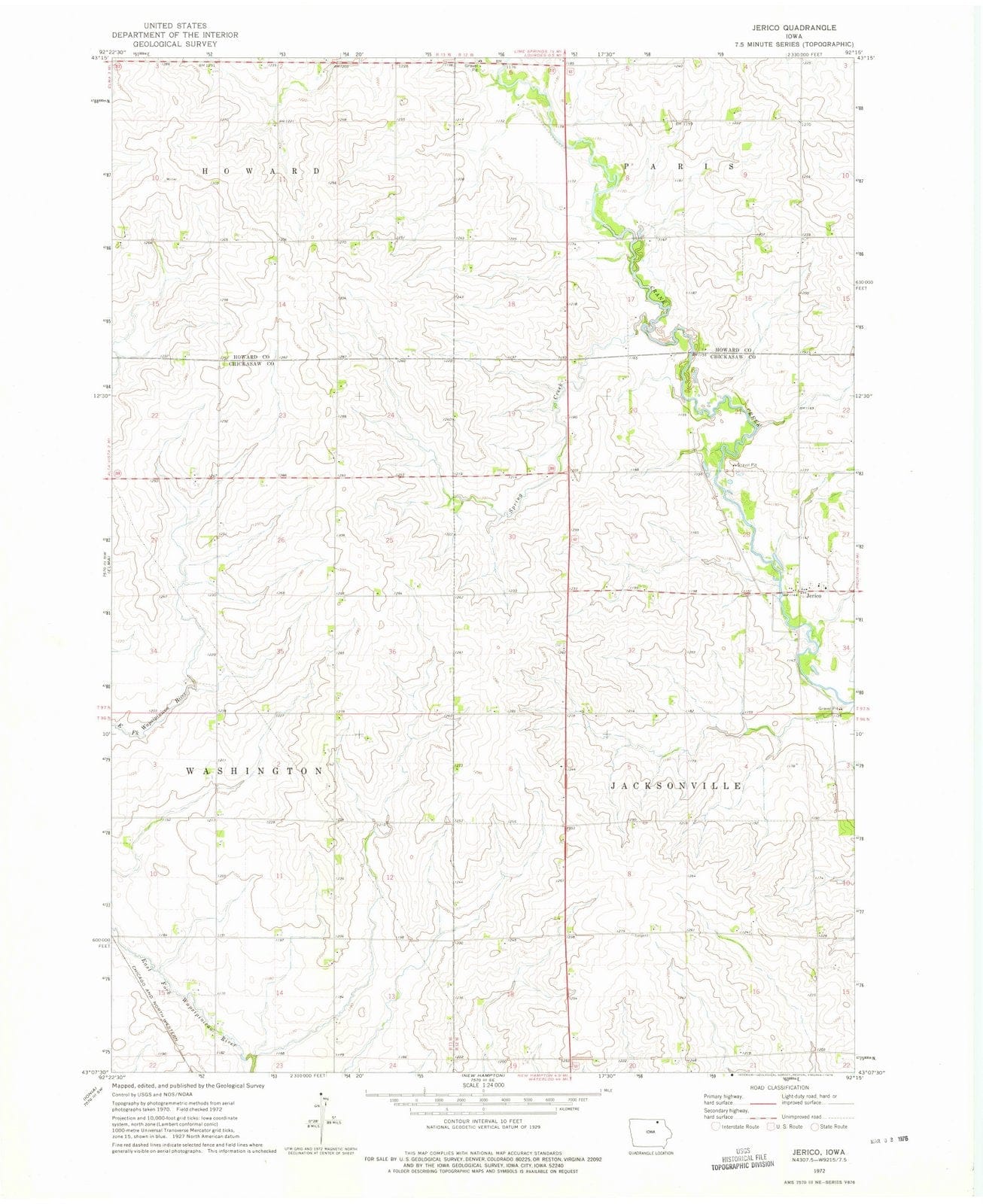 1972 Jerico, IA - Iowa - USGS Topographic Map