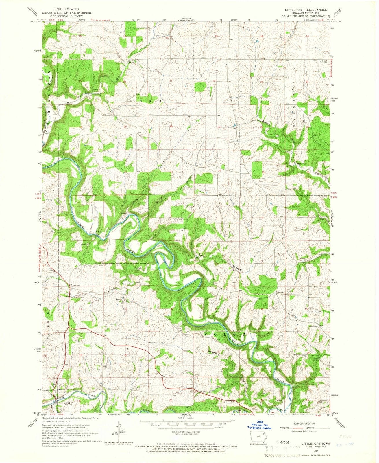 1964 Littleport, IA - Iowa - USGS Topographic Map