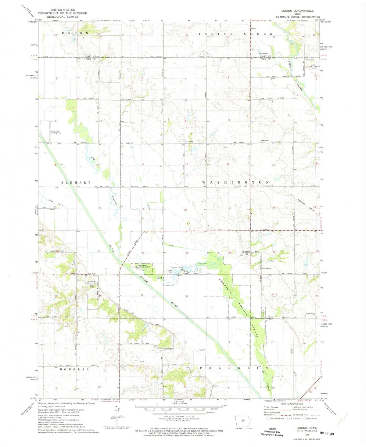 1972 Loring, IA - Iowa - USGS Topographic Map