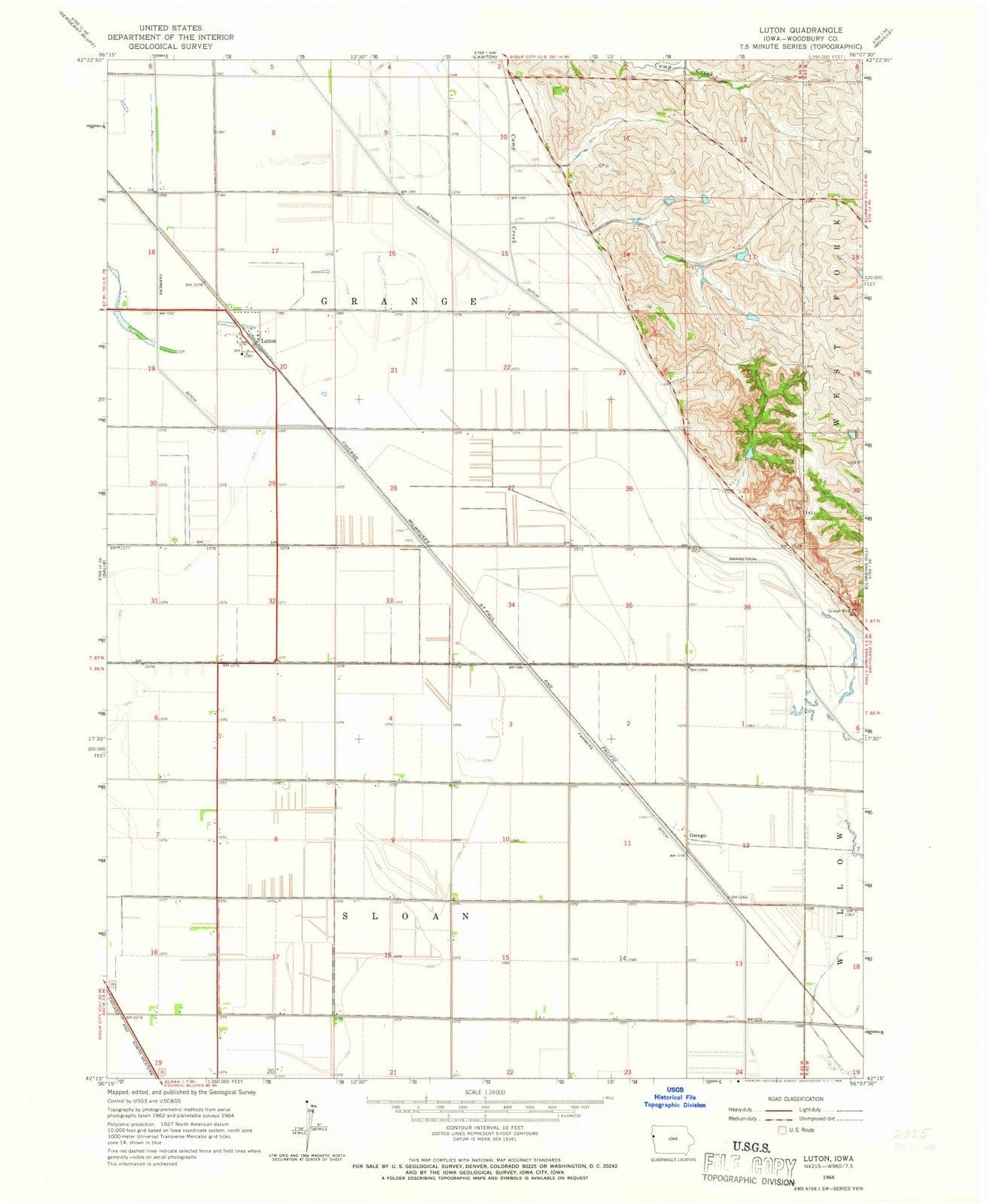 1964 Luton, IA - Iowa - USGS Topographic Map