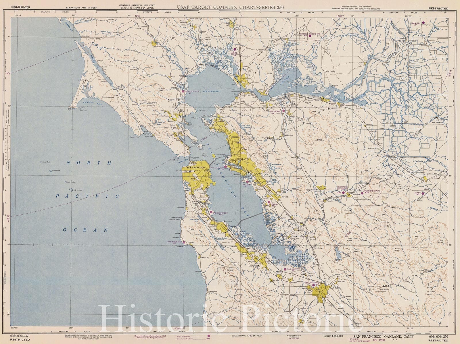 Historic Nautical Map - San Francisco - Oakland, 1950 AeroNOAA Chart - California (CA) - Vintage Wall Art